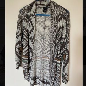 large brown/green cardigan